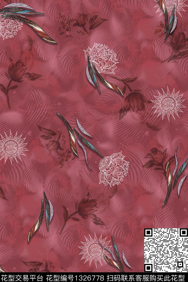 花卉中国风中老年数码印花华亿平台下载（图片编号: 1326778） - 瓦栏（Walan）