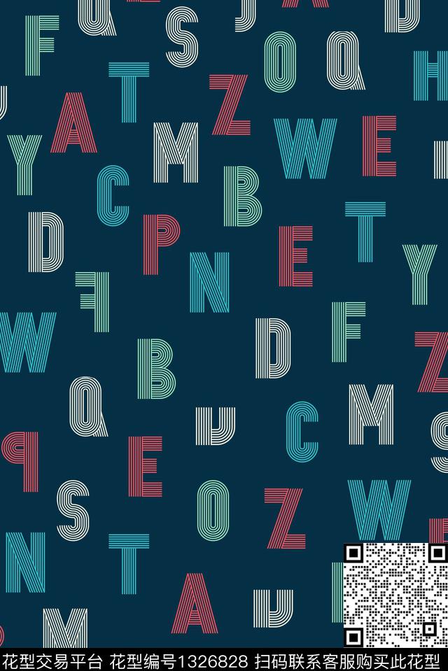 日韩字母连衣裙传统印花华亿平台下载（图片编号: 1326828） - 瓦栏（Walan）