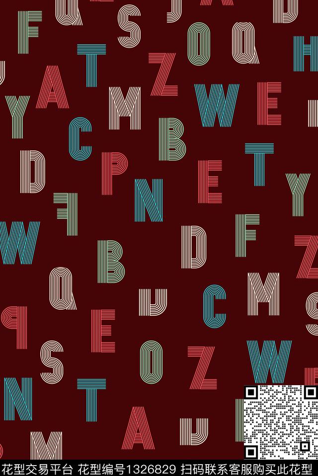 日韩字母连衣裙传统印花华亿平台下载（图片编号: 1326829） - 瓦栏（Walan）