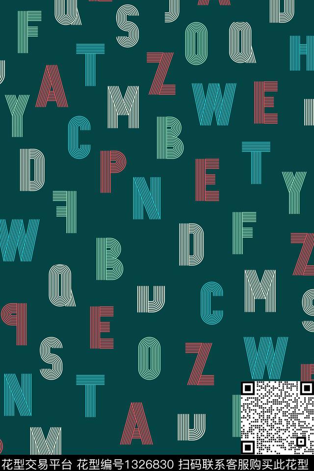 日韩字母连衣裙传统印花华亿平台下载（图片编号: 1326830） - 瓦栏（Walan）