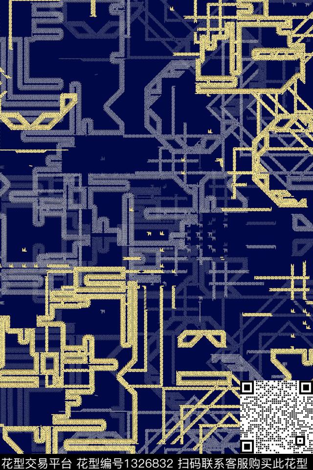 绣花华亿平台几何男装数码印花华亿平台下载（图片编号: 1326832） - 瓦栏（Walan）