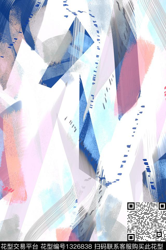 肌理几何香云纱数码印花华亿平台下载（图片编号: 1326838） - 瓦栏（Walan）