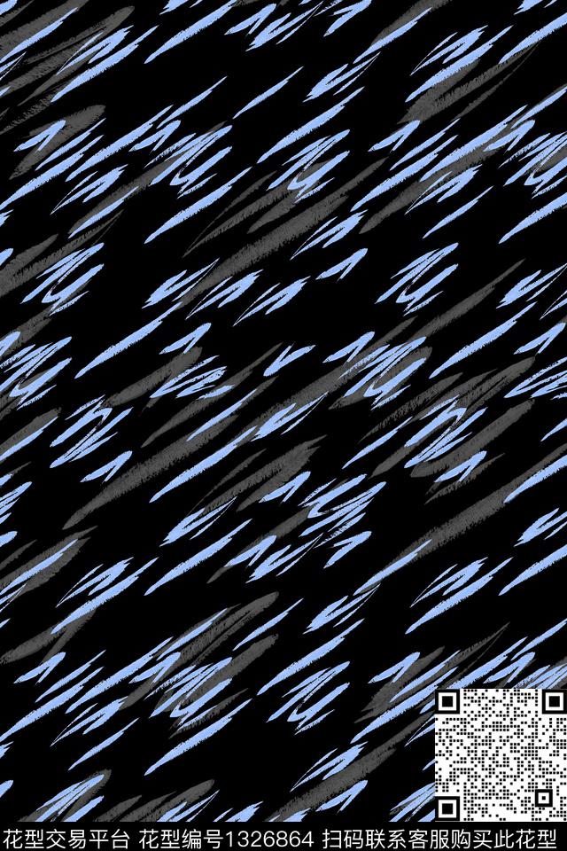肌理几何男装数码印花华亿平台下载（图片编号: 1326864） - 瓦栏（Walan）