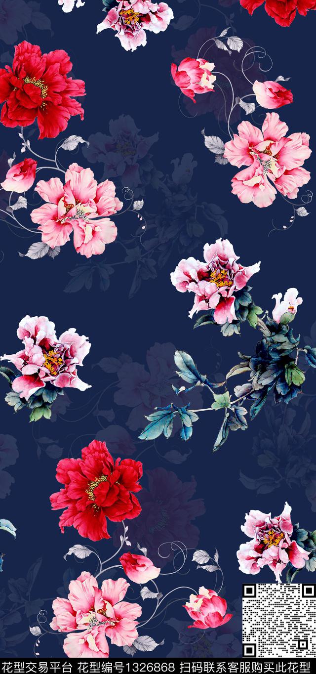 香云纱旗袍中国风数码印花华亿平台下载（图片编号: 1326868） - 瓦栏（Walan）