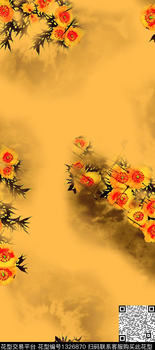 香云纱旗袍中国风数码印花华亿平台下载（图片编号: 1326870） - 瓦栏（Walan）