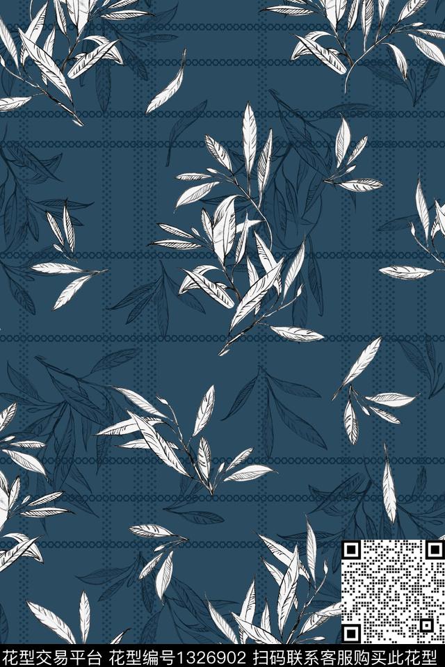 格子大牌风休闲数码印花华亿平台下载（图片编号: 1326902） - 瓦栏（Walan）