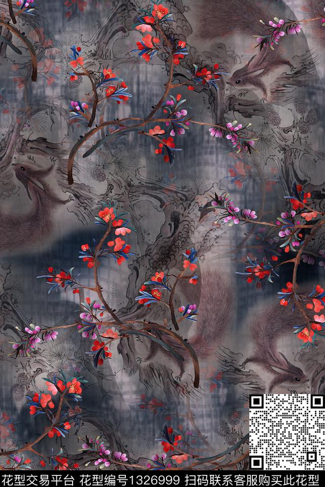 香云纱小碎花中老年数码印花华亿平台下载（图片编号: 1326999） - 瓦栏（Walan）