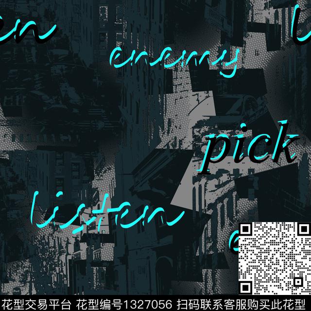 字母纸印花男装传统印花华亿平台下载（图片编号: 1327056） - 瓦栏（Walan）