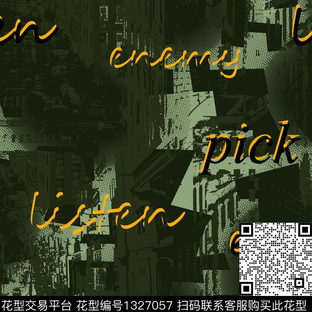 字母纸印花男装传统印花华亿平台下载（图片编号: 1327057） - 瓦栏（Walan）