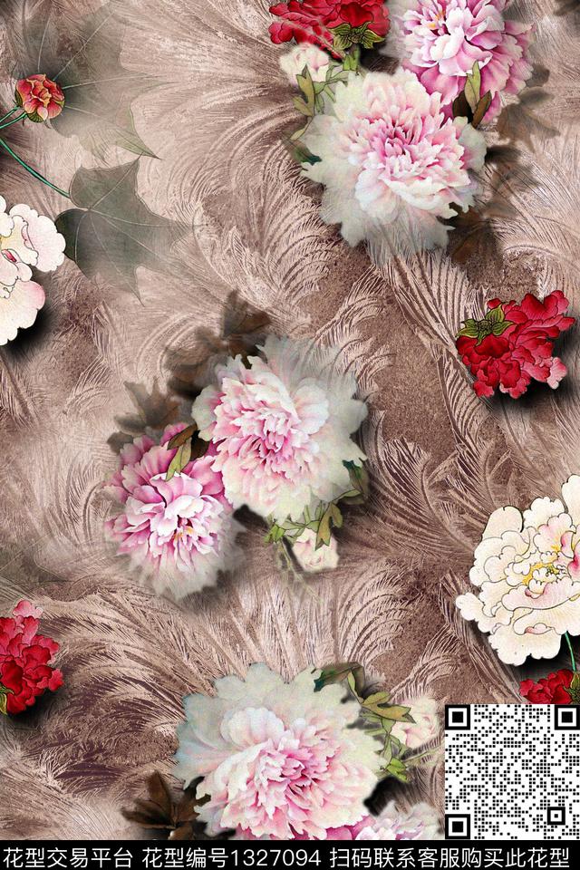 香云纱旗袍中国风数码印花华亿平台下载（图片编号: 1327094） - 瓦栏（Walan）