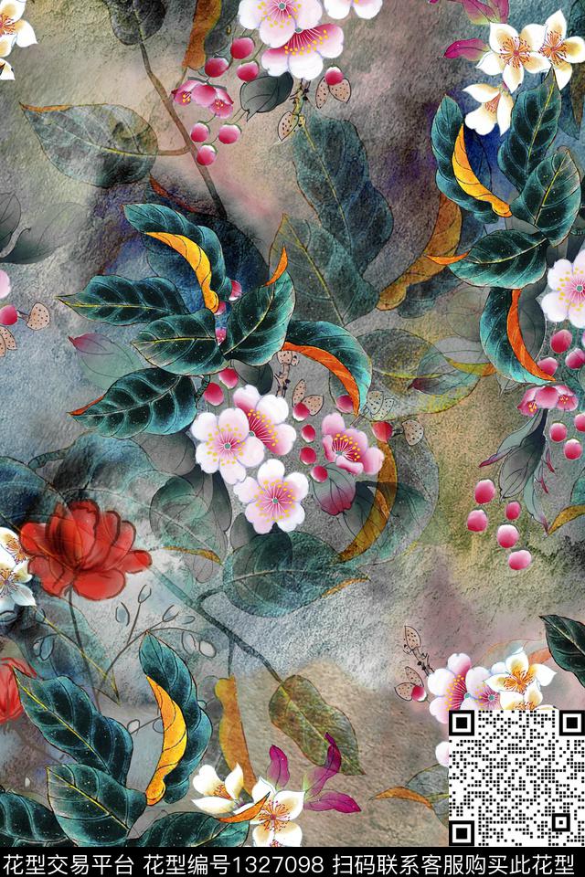 香云纱旗袍中国风数码印花华亿平台下载（图片编号: 1327098） - 瓦栏（Walan）