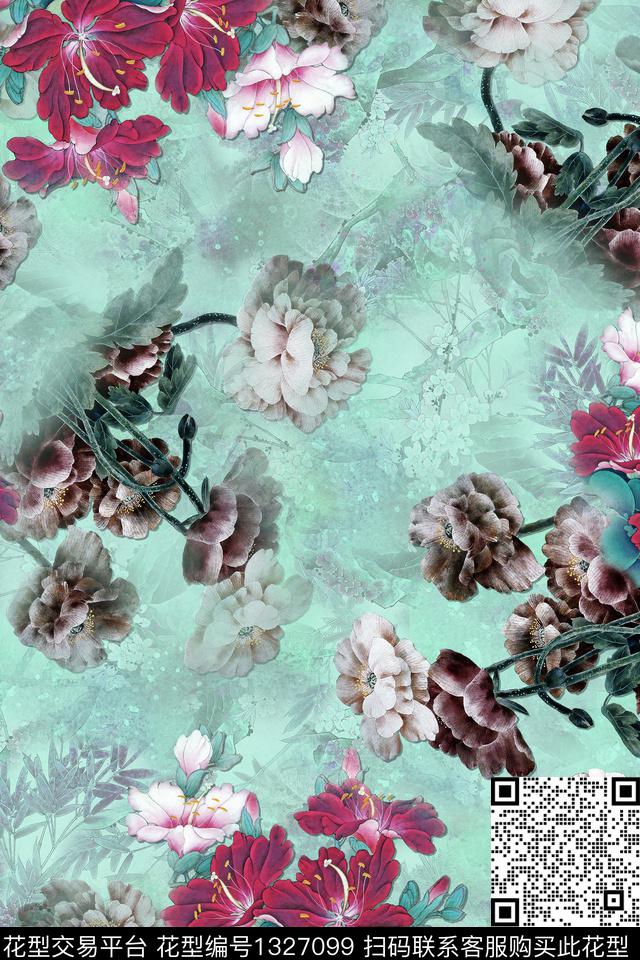 香云纱旗袍中国风数码印花华亿平台下载（图片编号: 1327099） - 瓦栏（Walan）