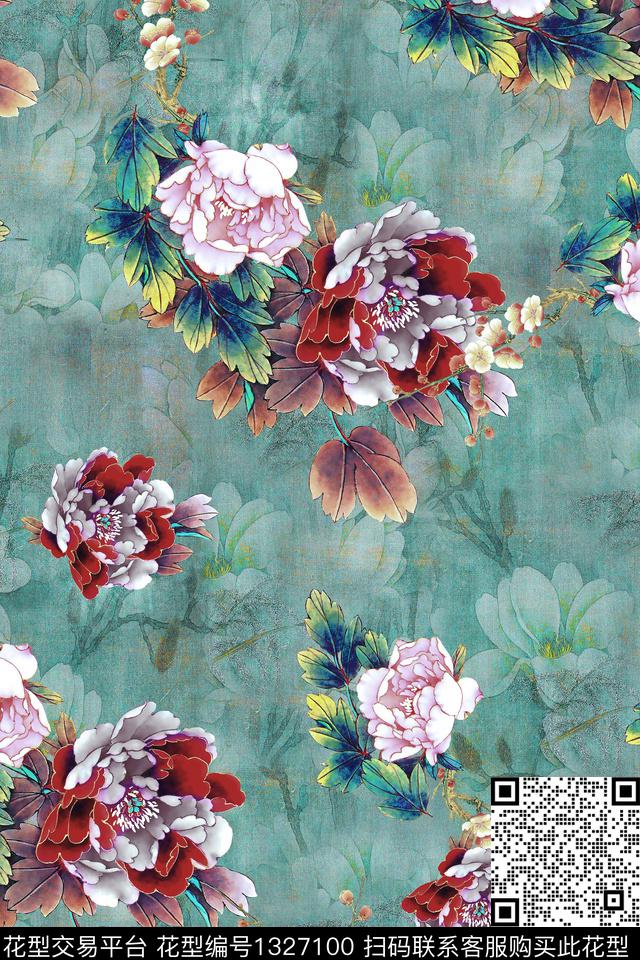 香云纱旗袍中国风数码印花华亿平台下载（图片编号: 1327100） - 瓦栏（Walan）