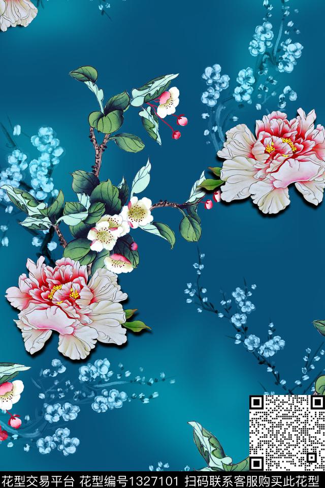 香云纱旗袍中国风数码印花华亿平台下载（图片编号: 1327101） - 瓦栏（Walan）