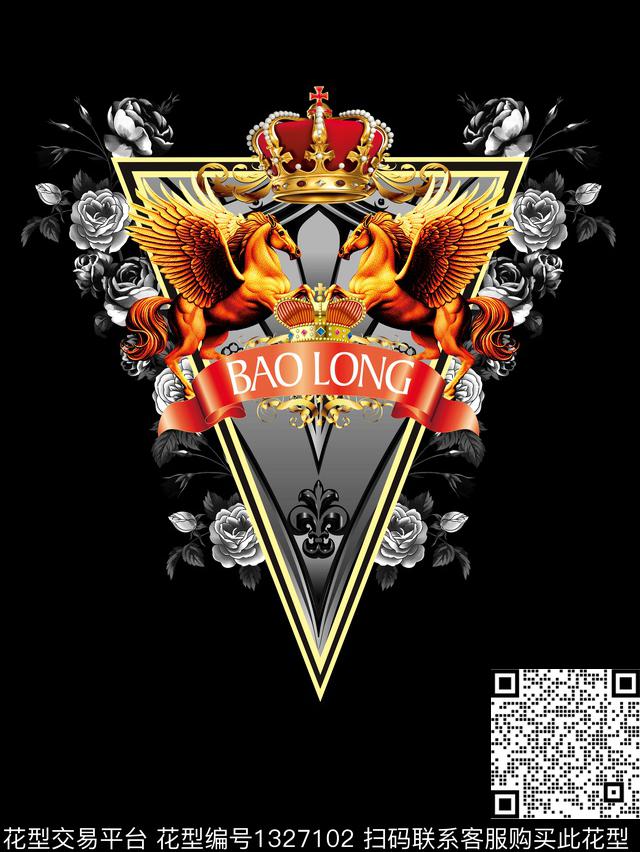 黑白华亿平台欧式定位花复古数码印花华亿平台下载（图片编号: 1327102） - 瓦栏（Walan）