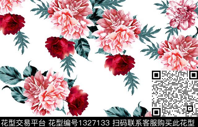 扎染华亿平台花卉春夏华亿平台传统印花华亿平台下载（图片编号: 1327133） - 瓦栏（Walan）