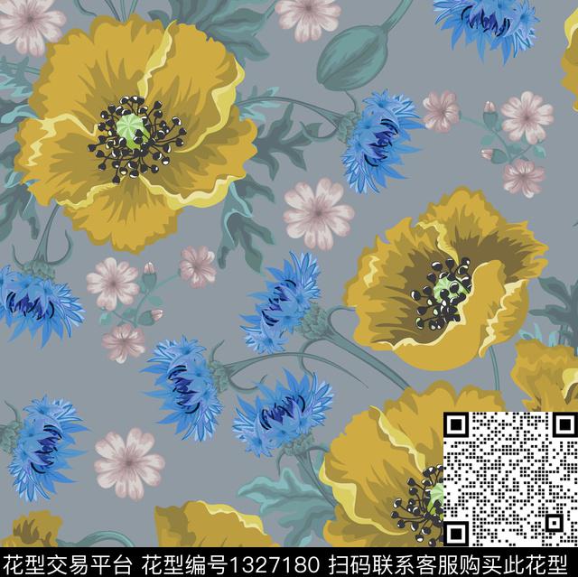 水彩数码印花华亿平台下载（图片编号: 1327180） - 瓦栏（Walan）