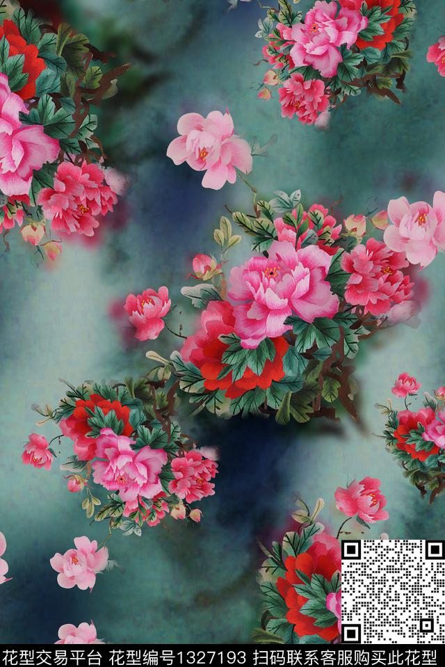 香云纱中老年中国风数码印花华亿平台下载（图片编号: 1327193） - 瓦栏（Walan）