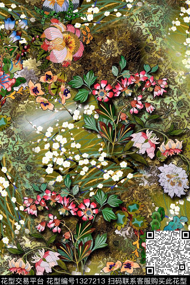 香云纱真丝中老年数码印花华亿平台下载（图片编号: 1327213） - 瓦栏（Walan）