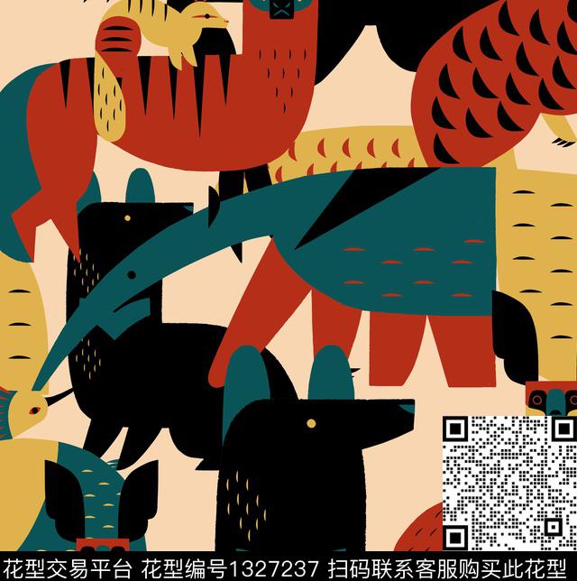 手飞船几何数码印花华亿平台下载（图片编号: 1327237） - 瓦栏（Walan）