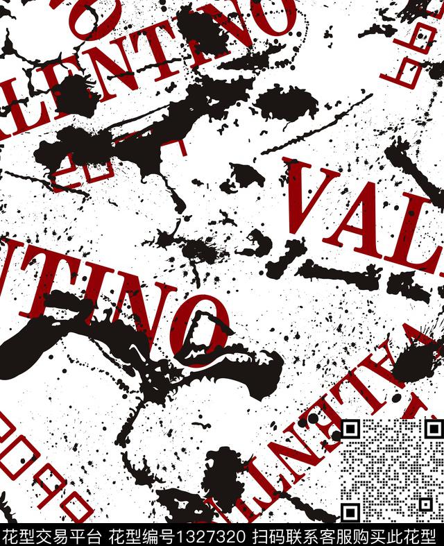 黑底花卉泼墨肌理数码印花华亿平台下载（图片编号: 1327320） - 瓦栏（Walan）