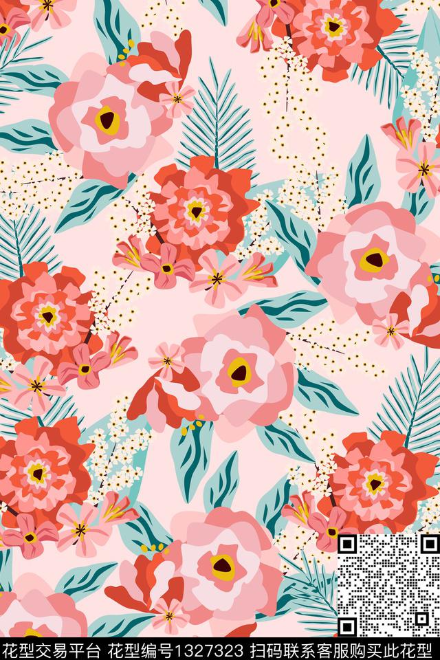 女装花卉小碎花数码印花华亿平台下载（图片编号: 1327323） - 瓦栏（Walan）