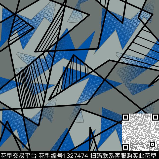 纸印花几何男装传统印花华亿平台下载（图片编号: 1327474） - 瓦栏（Walan）