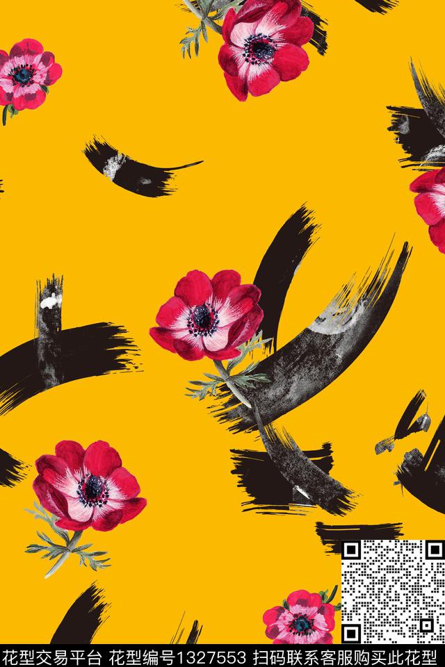 绿植树叶沙滩花卉数码印花华亿平台下载（图片编号: 1327553） - 瓦栏（Walan）