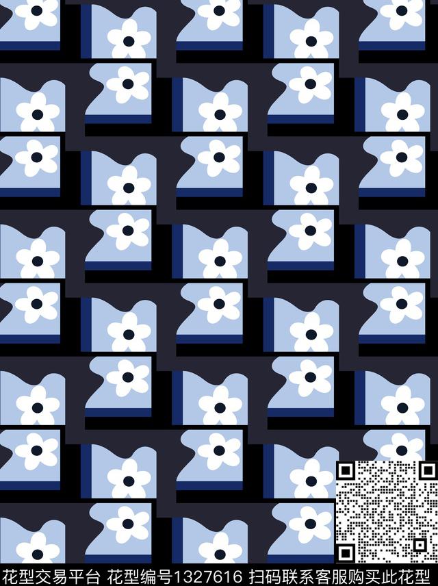 几何男装花卉传统印花华亿平台下载（图片编号: 1327616） - 瓦栏（Walan）