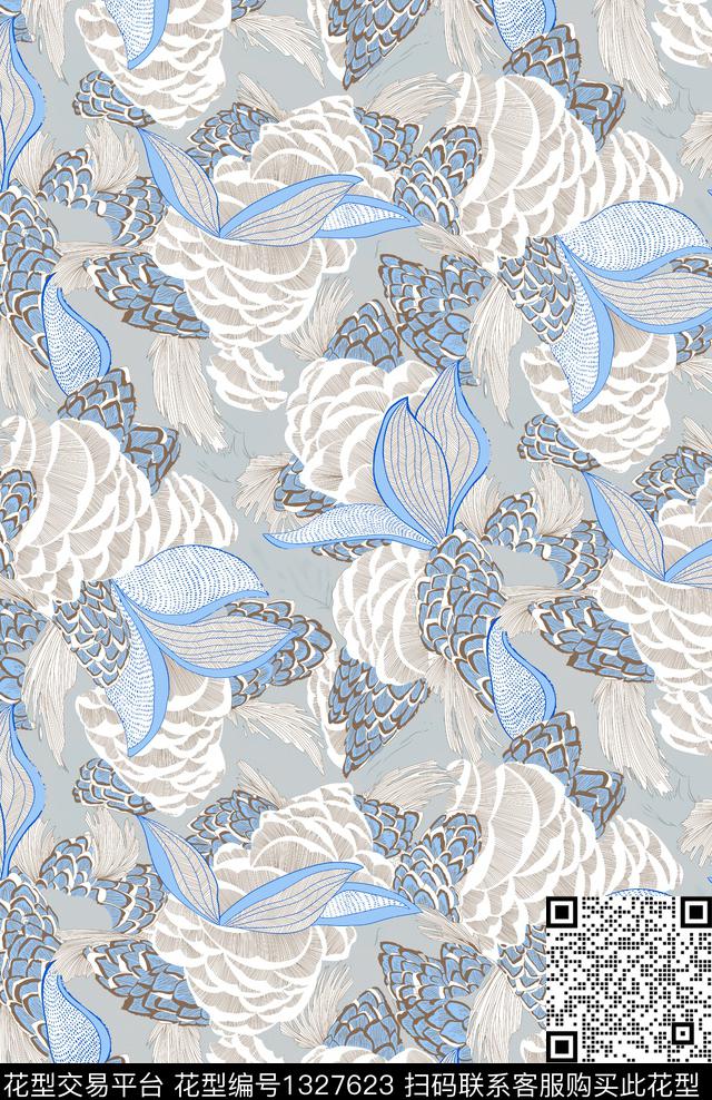 几何大牌风小碎花传统印花华亿平台下载（图片编号: 1327623） - 瓦栏（Walan）