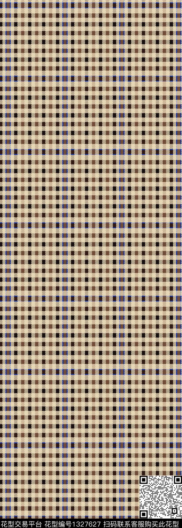 格子几何大牌风传统印花华亿平台下载（图片编号: 1327627） - 瓦栏（Walan）