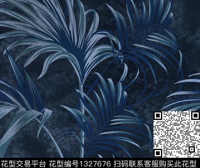 水彩大牌风植物数码印花华亿平台下载（图片编号: 1327676） - 瓦栏（Walan）