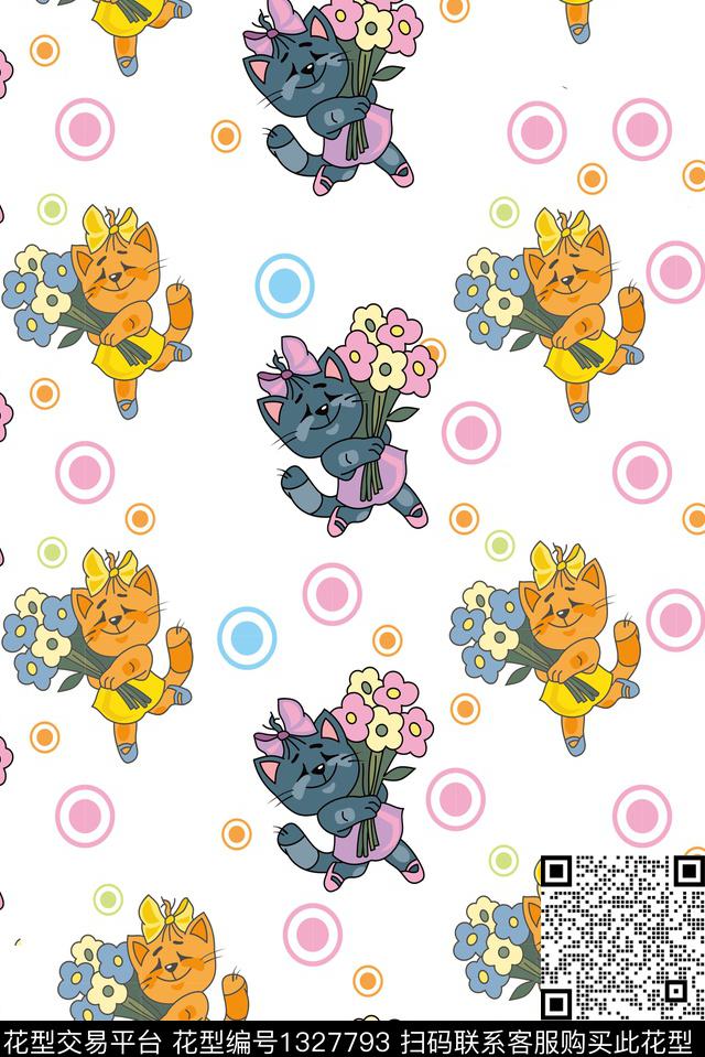 卡通动物矢量小碎花数码印花华亿平台下载（图片编号: 1327793） - 瓦栏（Walan）