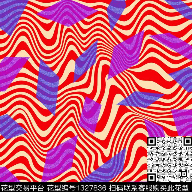 肌理几何传统印花华亿平台下载（图片编号: 1327836） - 瓦栏（Walan）