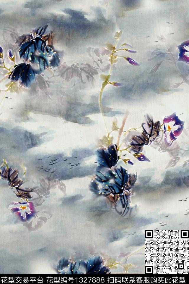 香云纱旗袍中国风数码印花华亿平台下载（图片编号: 1327888） - 瓦栏（Walan）