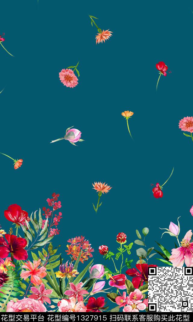 定位花床品花卉数码印花华亿平台下载（图片编号: 1327915） - 瓦栏（Walan）