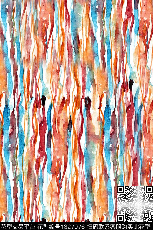 线条画肌理扎染华亿平台数码印花华亿平台下载（图片编号: 1327976） - 瓦栏（Walan）