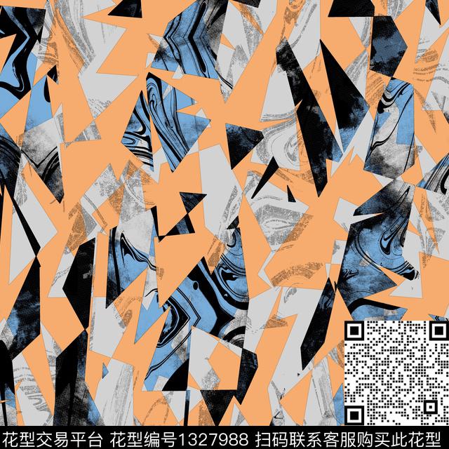 纸印花几何抽象男装传统印花华亿平台下载（图片编号: 1327988） - 瓦栏（Walan）