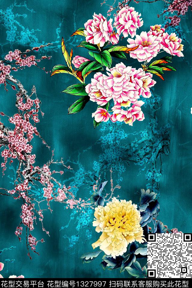 香云纱旗袍中国风数码印花华亿平台下载（图片编号: 1327997） - 瓦栏（Walan）