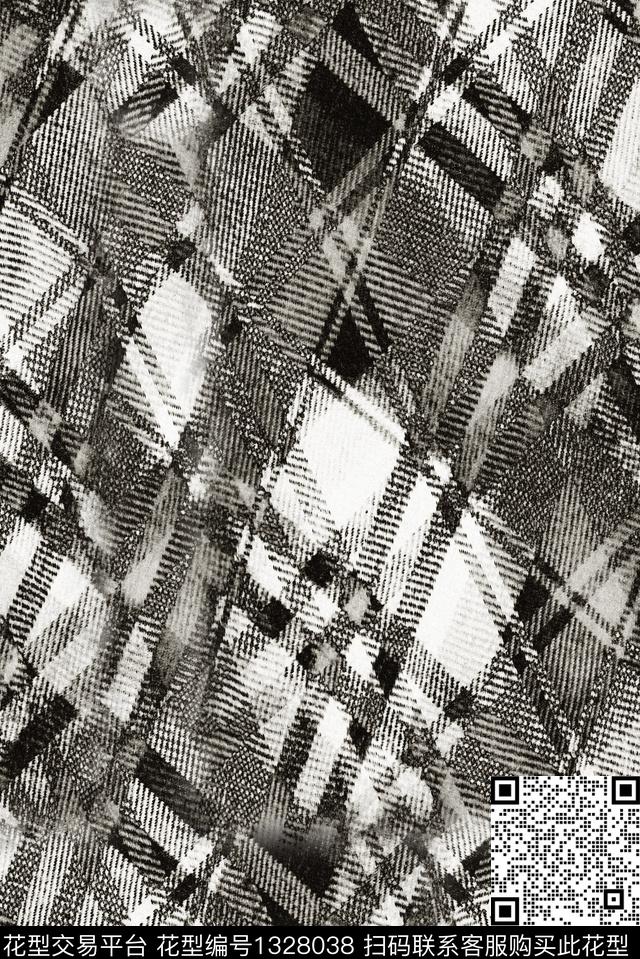 男装满版花几何黑白华亿平台数码印花华亿平台下载（图片编号: 1328038） - 瓦栏（Walan）