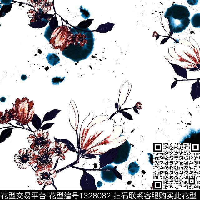 简约花卉植物数码印花华亿平台下载（图片编号: 1328082） - 瓦栏（Walan）