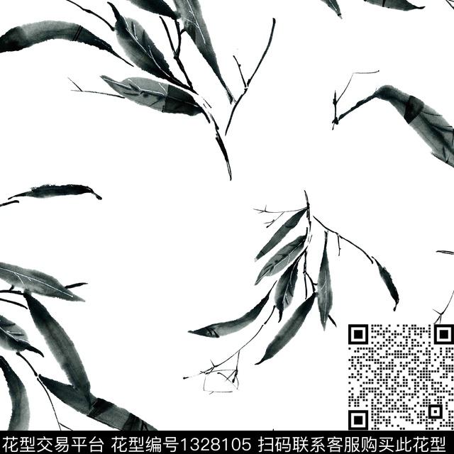 绿植树叶抽象植物数码印花华亿平台下载（图片编号: 1328105） - 瓦栏（Walan）