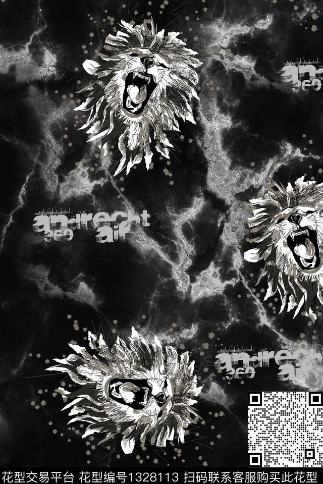 男装大牌风抽象数码印花华亿平台下载（图片编号: 1328113） - 瓦栏（Walan）