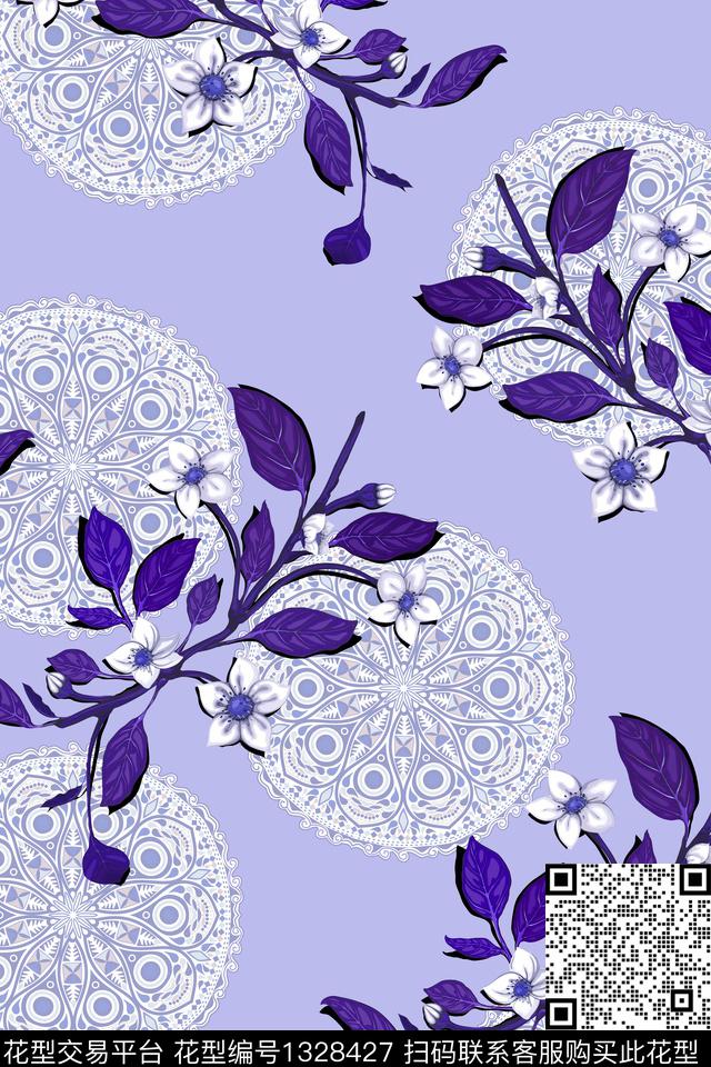 女装清爽底花卉素雅数码印花华亿平台下载（图片编号: 1328427） - 瓦栏（Walan）