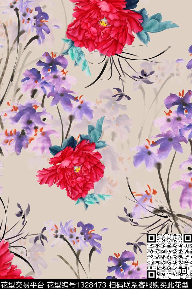 香云纱旗袍中国风数码印花华亿平台下载（图片编号: 1328473） - 瓦栏（Walan）