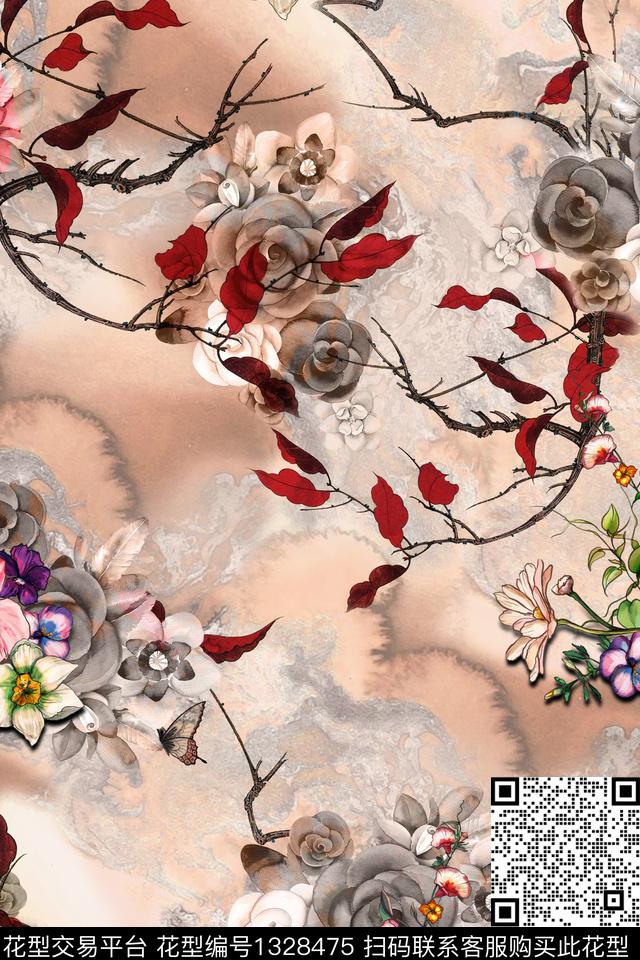 香云纱旗袍中国风数码印花华亿平台下载（图片编号: 1328475） - 瓦栏（Walan）