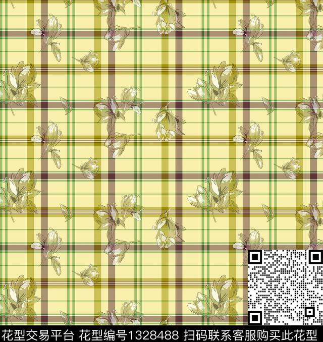 格子底纹小清新数码印花华亿平台下载（图片编号: 1328488） - 瓦栏（Walan）
