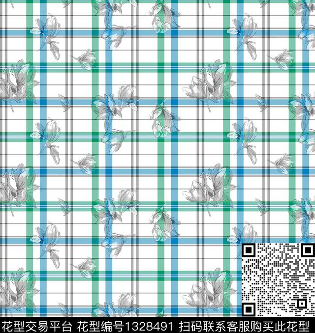 格子底纹小清新数码印花华亿平台下载（图片编号: 1328491） - 瓦栏（Walan）