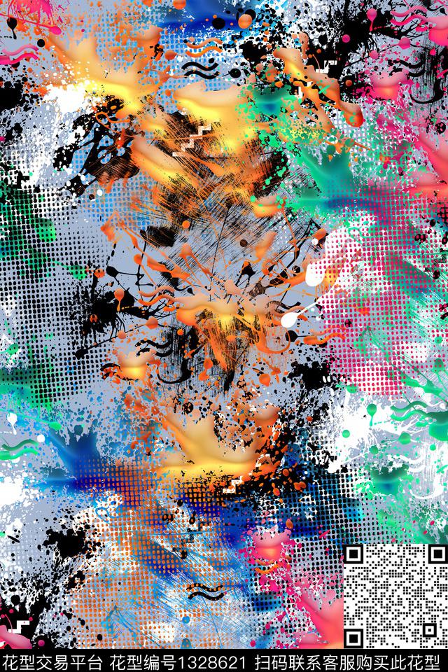 抽象男装大牌风户外数码印花华亿平台下载（图片编号: 1328621） - 瓦栏（Walan）