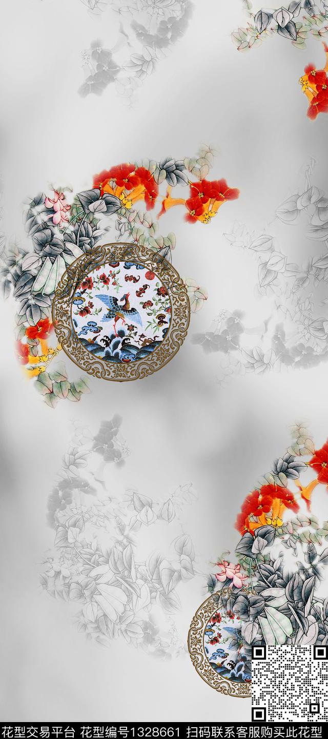 香云纱旗袍中国风数码印花华亿平台下载（图片编号: 1328661） - 瓦栏（Walan）